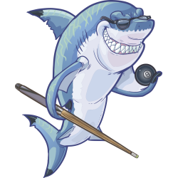 Autocollant Mascotte Requin Billard