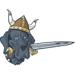 Autocollant Mascotte Dogue Allemand Viking