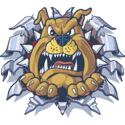 Autocollant Mascotte Bulldog 2