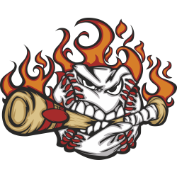 Autocollant Balle Flammes