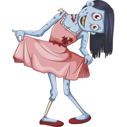 Autocollant Zombie Fille Robe