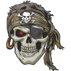 Autocollant Tête De Mort Pirate