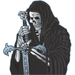 Autocollant Squelette épée