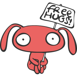 Autocollant Bd 13 Lapin Free Hugs