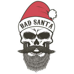 Autocollant Tête de mort Noël 2