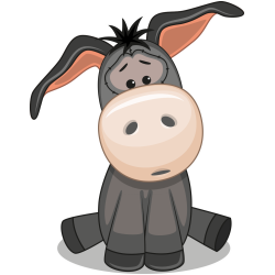 Autocollant Mignon Ane