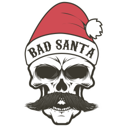 Autocollant Tête de mort Noël 3