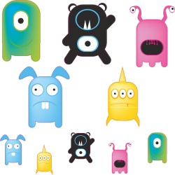 kit autocollants petit Monstre