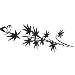 Sticker mural plante papillon