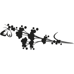Sticker mural plante papillon