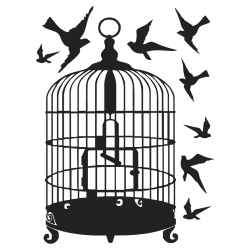 Stickers Cage Oiseaux