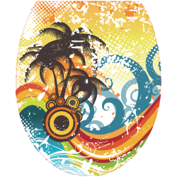 Autocollant WC Abstrait Illustration 1