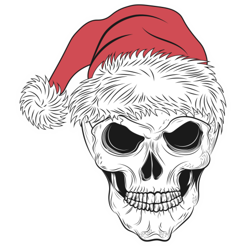 Autocollant Tête de mort Noël 4 - ref.d10471 Autocollants-Stickers