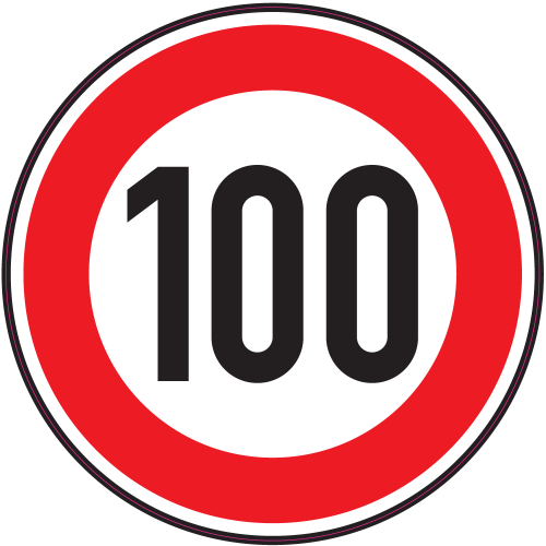 Panneau Interdiction Limite vitesse 100km/h | Autocollants-Stickers