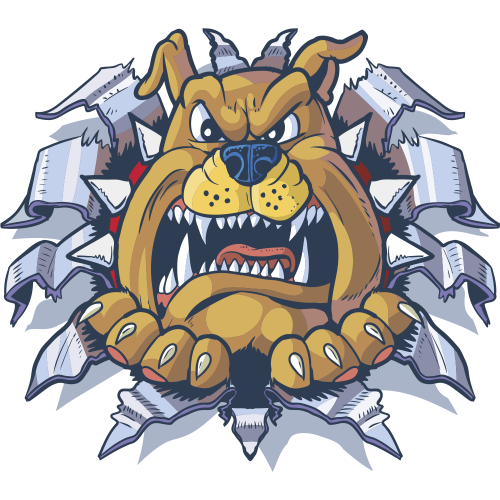 Autocollant Mascotte Bulldog 2 ref.d9756 Autocollants Stickers