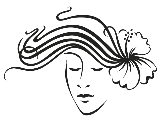 sticker femme hibiscus - Vacances