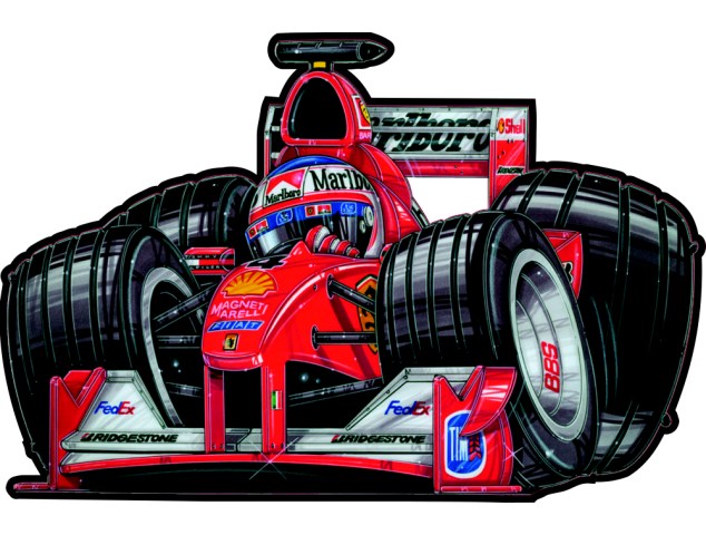 Autocollant F1_Ferrari_Barrichello - Cars-toons F1