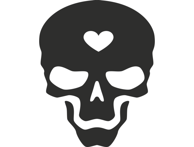 Sticker Skull Heart - Têtes de Mort