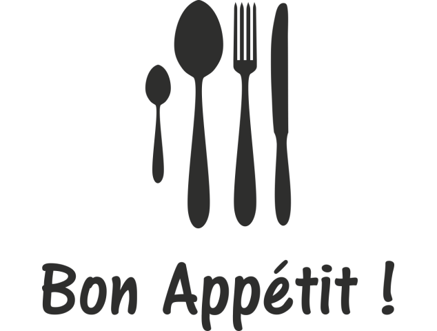 Sticker Cuisine Bon Appétit - Stickers Adhesifs muraux