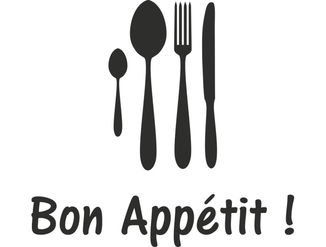 Sticker Cuisine Bon Appétit - Stickers Adhesifs muraux