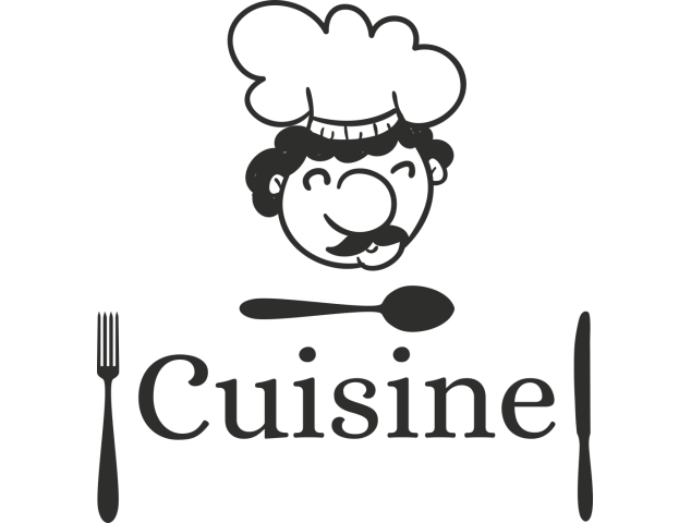 Sticker Cuisine Couverts - Stickers Adhesifs muraux