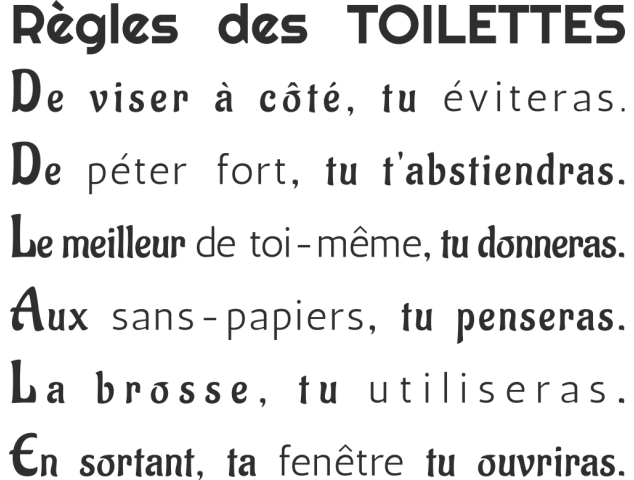 Sticker Les Règles Toilettes 2 - Stickers Adhesifs muraux