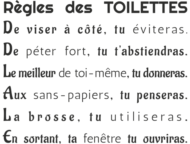 Sticker Les Règles Toilettes 2 - Stickers Adhesifs muraux