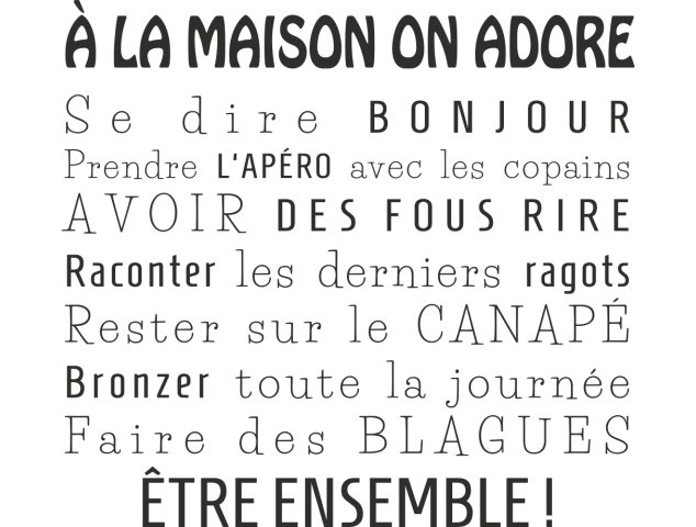 Sticker Les Règles Maison - Stickers Adhesifs muraux