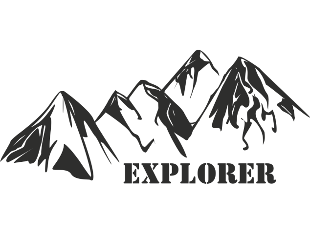Sticker Montagne Explorer - 4x4 Logo Racers