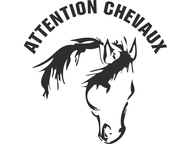 Sticker Attention Chevaux 1 - Chevaux