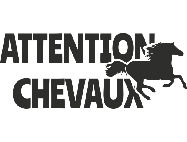 Sticker Attention Chevaux 3 - Chevaux
