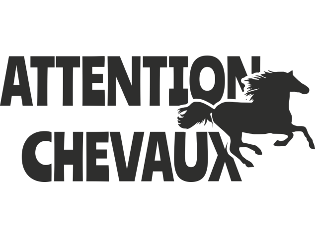 Sticker Attention Chevaux 3 - Chevaux