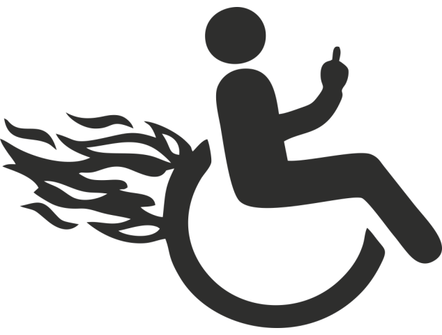 Sticker Handicapé Flammes 2 - Signalétique