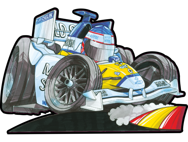Autocollant F1_Benetton_Button - Cars-toons F1