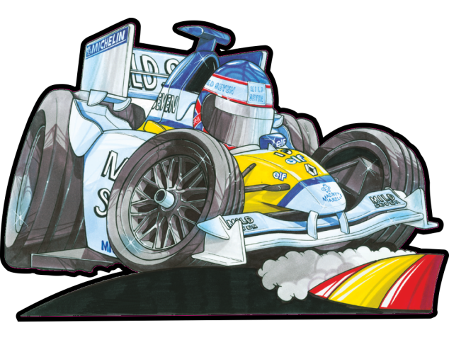 Autocollant F1_Benetton_Button - Cars-toons F1