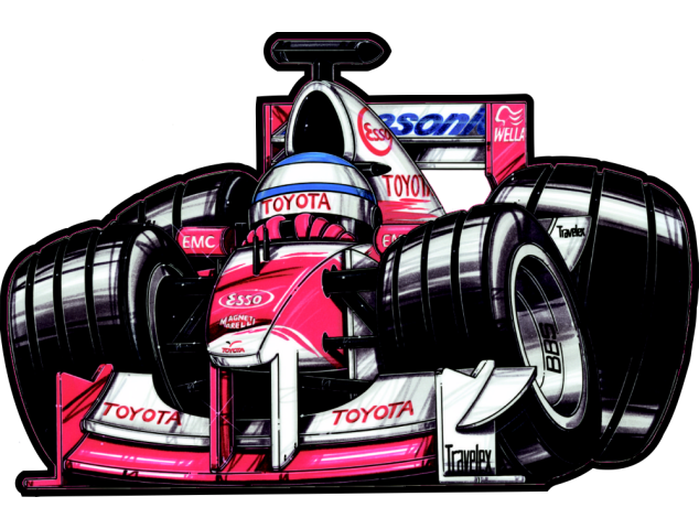Autocollant F1_Toyota_McNish - Cars-toons F1