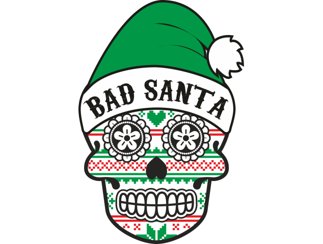 Autocollant Noël Tête de Mort Mexicaine 5 - Autocollants têtes de mort mexicaines