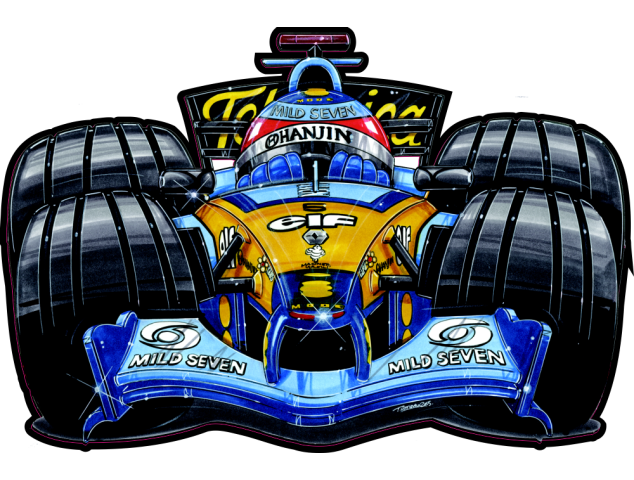 Autocollant F1_Alonso - Cars-toons F1