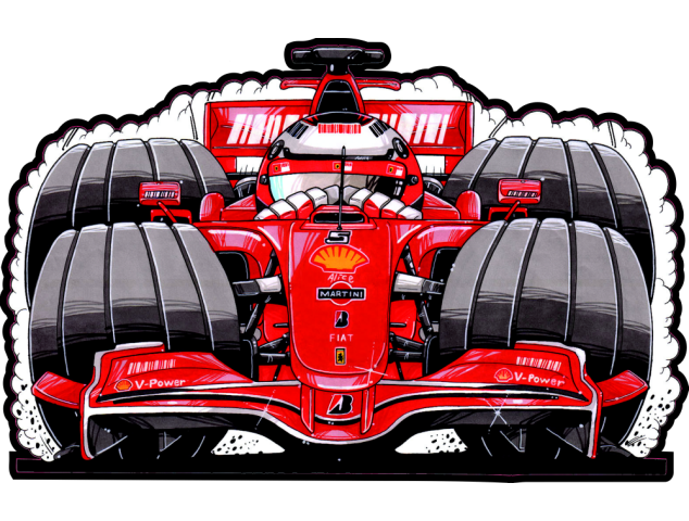 Autocollant F1_Ferrari_Kimi - Cars-toons F1