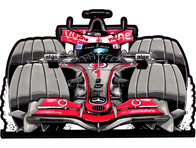 Autocollant F1_McLaren_Alonso - Cars-toons F1