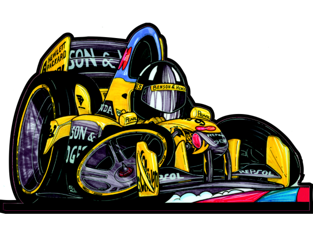 Autocollant 230_F1_McLaren_Hill - Cars-toons F1