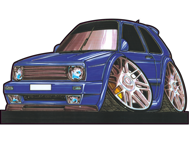 Autocollant 259-Golf MK2 Gti - VolksWagen