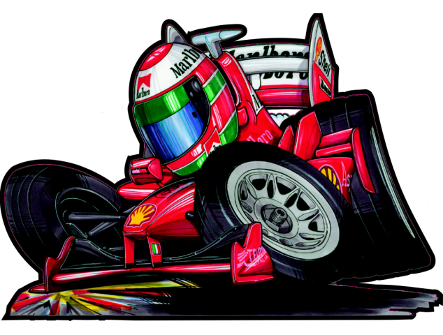 Autocollant F1_Ferrari_irvine - Cars-toons F1