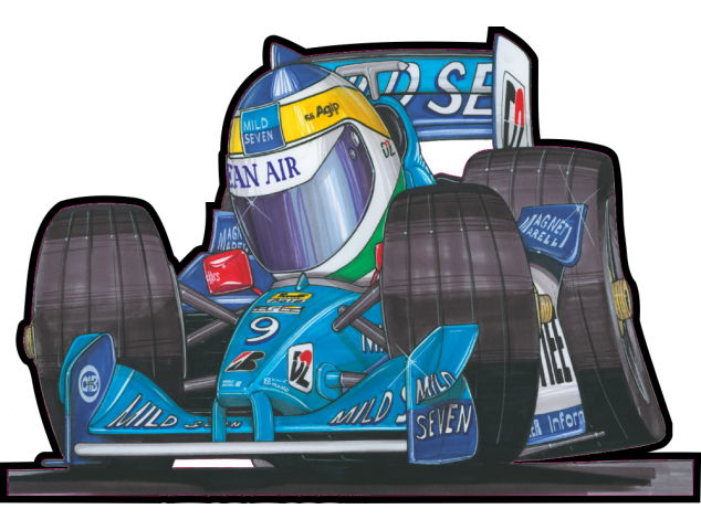 Autocollant F1_Benetton_Fisicella - Cars-toons F1