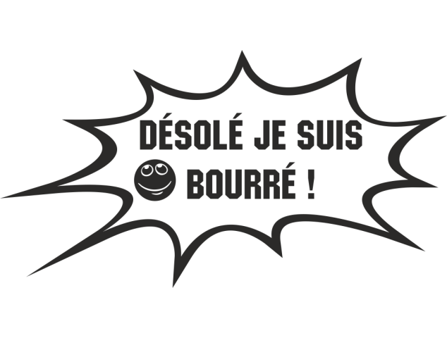 Sticker Humour Bourré - ref.12257