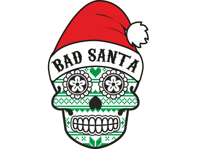 Autocollant Noël Tête de Mort Mexicaine 6 - Autocollants têtes de mort mexicaines