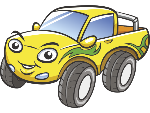 Autocollant Voiture Enfant 4x4 Jaune - Stickers Enfants