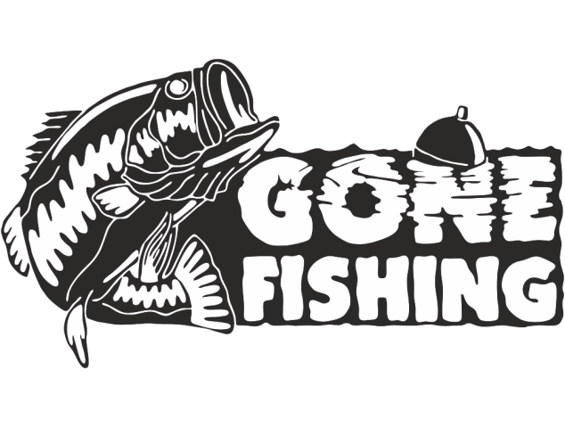 Sticker Gone Fishing - Chasse et Peche