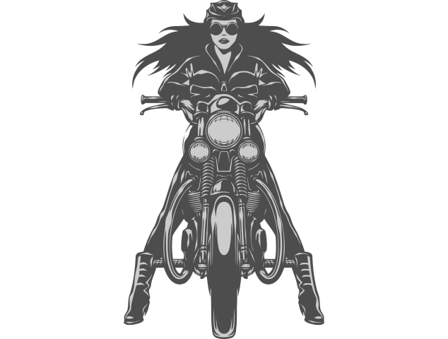 Autocollant Moto Biker Femme - Autocollants