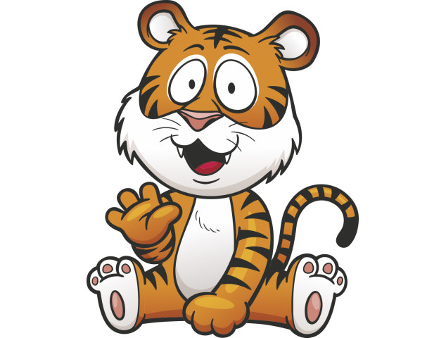 Autocollant Enfant Tigre Coucou - Stickers Enfants